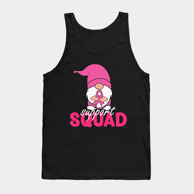 Breast Cancer Awareness Shirt For Women Gnomes Support Squad Tank Top by savage land 